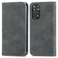 Funda de Cuero Cartera con Soporte Carcasa S04D para Xiaomi Redmi Note 11 4G (2022) Gris