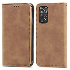 Funda de Cuero Cartera con Soporte Carcasa S04D para Xiaomi Redmi Note 11 4G (2022) Marron