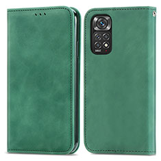 Funda de Cuero Cartera con Soporte Carcasa S04D para Xiaomi Redmi Note 11 4G (2022) Verde