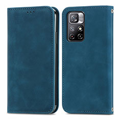 Funda de Cuero Cartera con Soporte Carcasa S04D para Xiaomi Redmi Note 11 5G Azul