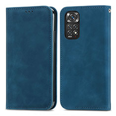 Funda de Cuero Cartera con Soporte Carcasa S04D para Xiaomi Redmi Note 11 Pro 5G Azul