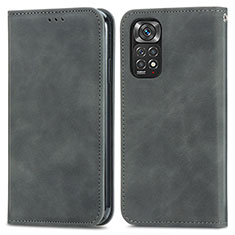 Funda de Cuero Cartera con Soporte Carcasa S04D para Xiaomi Redmi Note 11 Pro 5G Gris