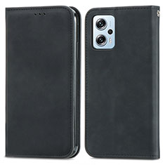 Funda de Cuero Cartera con Soporte Carcasa S04D para Xiaomi Redmi Note 11 Pro+ Plus 5G Negro