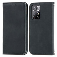 Funda de Cuero Cartera con Soporte Carcasa S04D para Xiaomi Redmi Note 11T 5G Negro