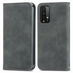 Funda de Cuero Cartera con Soporte Carcasa S04D para Xiaomi Redmi Note 9 4G Gris