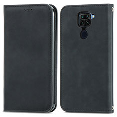 Funda de Cuero Cartera con Soporte Carcasa S04D para Xiaomi Redmi Note 9 Negro