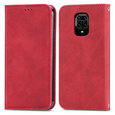 Funda de Cuero Cartera con Soporte Carcasa S04D para Xiaomi Redmi Note 9S Rojo