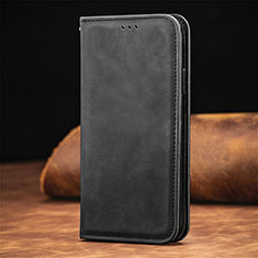 Funda de Cuero Cartera con Soporte Carcasa S04D para Xiaomi Redmi Note 9T 5G Negro