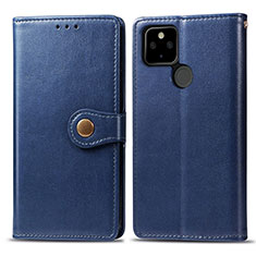 Funda de Cuero Cartera con Soporte Carcasa S05D para Google Pixel 5 Azul