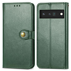 Funda de Cuero Cartera con Soporte Carcasa S05D para Google Pixel 6 Pro 5G Verde