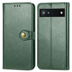 Funda de Cuero Cartera con Soporte Carcasa S05D para Google Pixel 6a 5G Verde