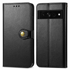 Funda de Cuero Cartera con Soporte Carcasa S05D para Google Pixel 7 Pro 5G Negro