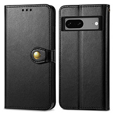 Funda de Cuero Cartera con Soporte Carcasa S05D para Google Pixel 7a 5G Negro