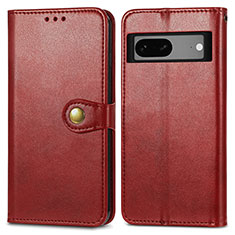 Funda de Cuero Cartera con Soporte Carcasa S05D para Google Pixel 7a 5G Rojo