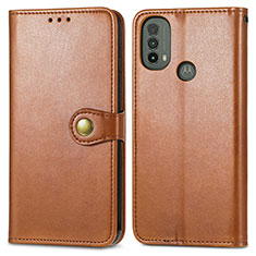 Funda de Cuero Cartera con Soporte Carcasa S05D para Motorola Moto E20 Marron