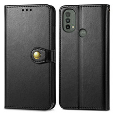 Funda de Cuero Cartera con Soporte Carcasa S05D para Motorola Moto E20 Negro