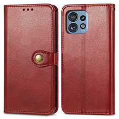 Funda de Cuero Cartera con Soporte Carcasa S05D para Motorola Moto Edge 40 Pro 5G Rojo