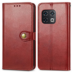 Funda de Cuero Cartera con Soporte Carcasa S05D para OnePlus 10 Pro 5G Rojo