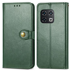 Funda de Cuero Cartera con Soporte Carcasa S05D para OnePlus 10 Pro 5G Verde