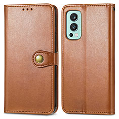 Funda de Cuero Cartera con Soporte Carcasa S05D para OnePlus Nord 2 5G Marron