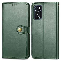 Funda de Cuero Cartera con Soporte Carcasa S05D para Oppo A16 Verde