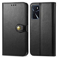 Funda de Cuero Cartera con Soporte Carcasa S05D para Oppo A16s Negro