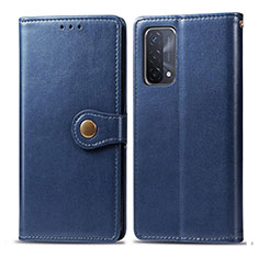 Funda de Cuero Cartera con Soporte Carcasa S05D para Oppo A54 5G Azul