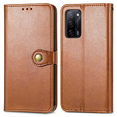 Funda de Cuero Cartera con Soporte Carcasa S05D para Oppo A55 5G Marron