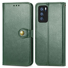 Funda de Cuero Cartera con Soporte Carcasa S05D para Oppo Reno6 Pro 5G India Verde