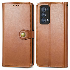 Funda de Cuero Cartera con Soporte Carcasa S05D para Oppo Reno6 Pro+ Plus 5G Marron