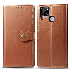 Funda de Cuero Cartera con Soporte Carcasa S05D para Realme C12 Marron