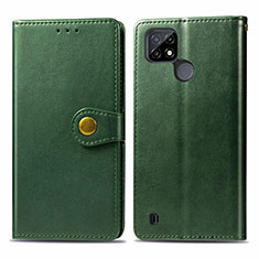 Funda de Cuero Cartera con Soporte Carcasa S05D para Realme C21Y Verde