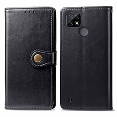 Funda de Cuero Cartera con Soporte Carcasa S05D para Realme C25Y India Negro