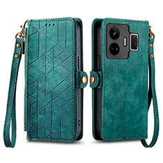 Funda de Cuero Cartera con Soporte Carcasa S05D para Realme GT Neo5 240W 5G Verde