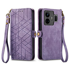 Funda de Cuero Cartera con Soporte Carcasa S05D para Realme GT Neo5 5G Morado