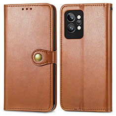 Funda de Cuero Cartera con Soporte Carcasa S05D para Realme GT2 Pro 5G Marron