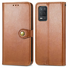 Funda de Cuero Cartera con Soporte Carcasa S05D para Realme Q3 5G Marron