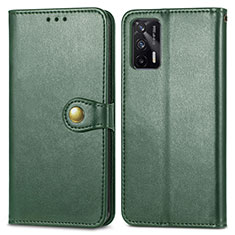 Funda de Cuero Cartera con Soporte Carcasa S05D para Realme Q3 Pro 5G Verde