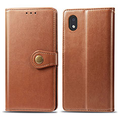 Funda de Cuero Cartera con Soporte Carcasa S05D para Samsung Galaxy A01 Core Marron