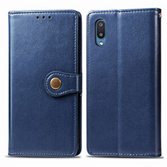 Funda de Cuero Cartera con Soporte Carcasa S05D para Samsung Galaxy A02 Azul