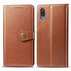 Funda de Cuero Cartera con Soporte Carcasa S05D para Samsung Galaxy A02 Marron