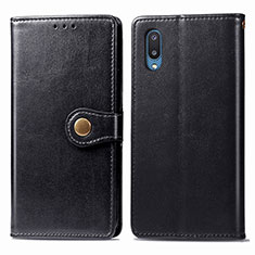 Funda de Cuero Cartera con Soporte Carcasa S05D para Samsung Galaxy A02 Negro