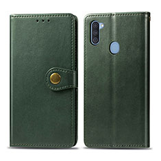 Funda de Cuero Cartera con Soporte Carcasa S05D para Samsung Galaxy A11 Verde