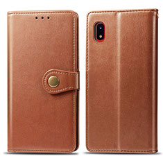 Funda de Cuero Cartera con Soporte Carcasa S05D para Samsung Galaxy A20 SC-02M SCV46 Marron