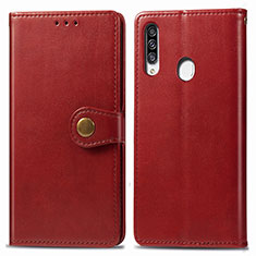 Funda de Cuero Cartera con Soporte Carcasa S05D para Samsung Galaxy A20s Rojo