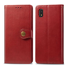 Funda de Cuero Cartera con Soporte Carcasa S05D para Samsung Galaxy A21 SC-42A Rojo