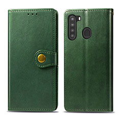 Funda de Cuero Cartera con Soporte Carcasa S05D para Samsung Galaxy A21 Verde