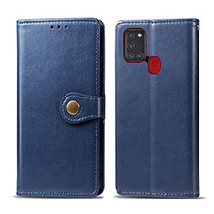 Funda de Cuero Cartera con Soporte Carcasa S05D para Samsung Galaxy A21s Azul