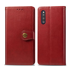 Funda de Cuero Cartera con Soporte Carcasa S05D para Samsung Galaxy A41 SC-41A Rojo