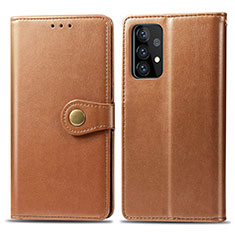 Funda de Cuero Cartera con Soporte Carcasa S05D para Samsung Galaxy A52 5G Marron